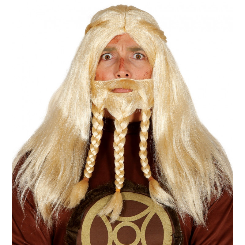 Peluca y Barba de Vikingo Rubio - Peluca de Thor