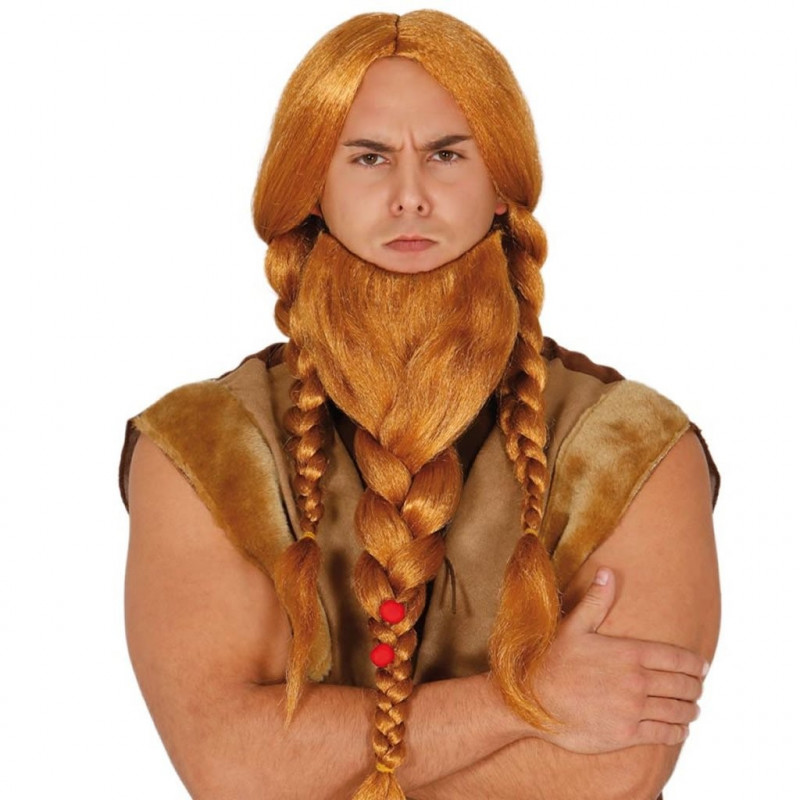 Peluca y Barba de Vikingo - Pelucas para disfraces