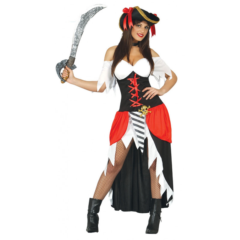 Disfraz pirata mujer lujo en bolsa con gancho