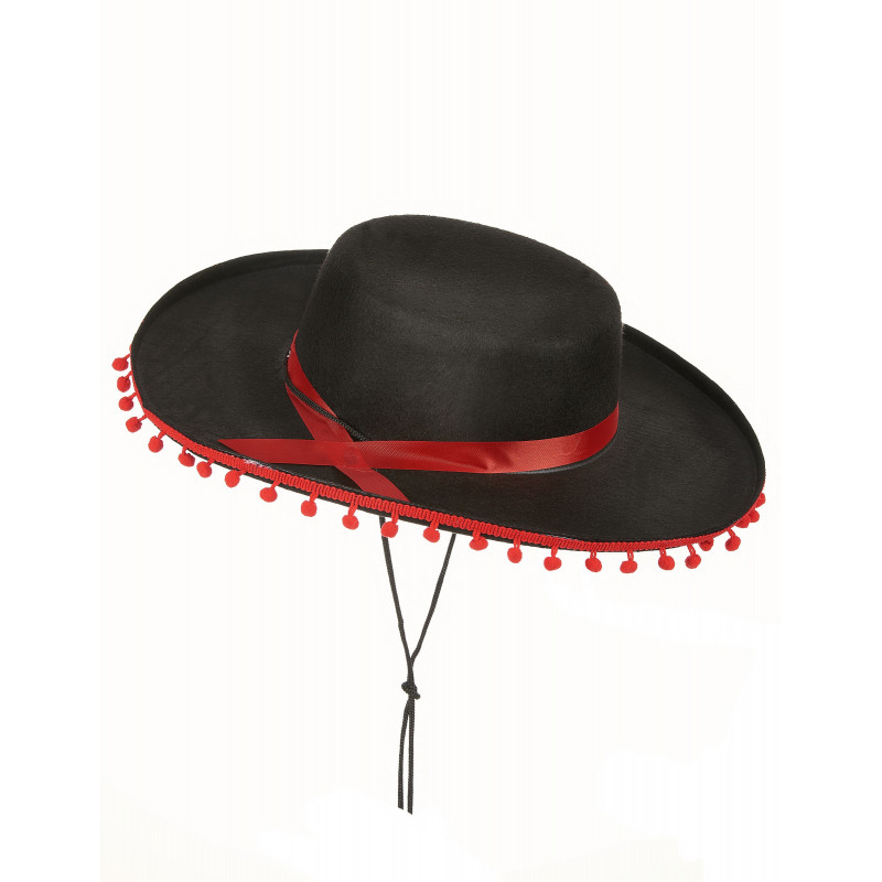 mi Matemático Rectángulo Sombrero Mexicano Rojo/Negro | Bazar Chinatown