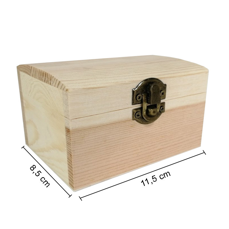 Cofre de Madera 11,5*8,5 cm. Caja de madera para regalo y bisutería