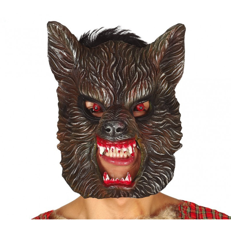 Máscara de lobo gris látex - Careta lobo feroz