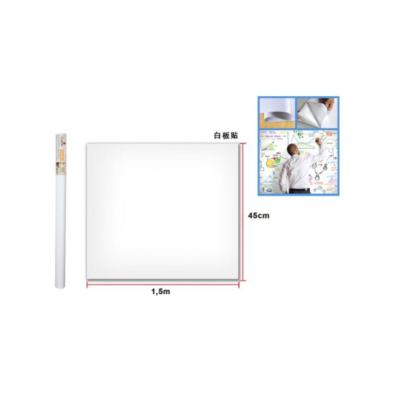 Pizarra blanca adhesiva en rollo de 45 x 50 cm bic velleda - Material de  oficina, escolar y papelería